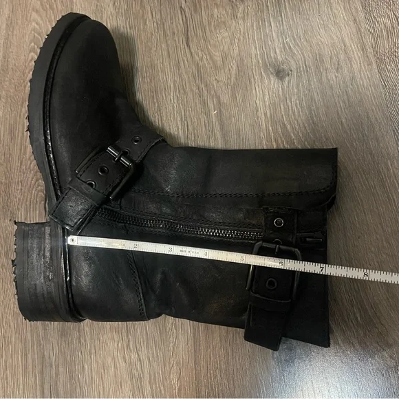 All Saints Black Leather Zipper Boots - Picture 10 of 10